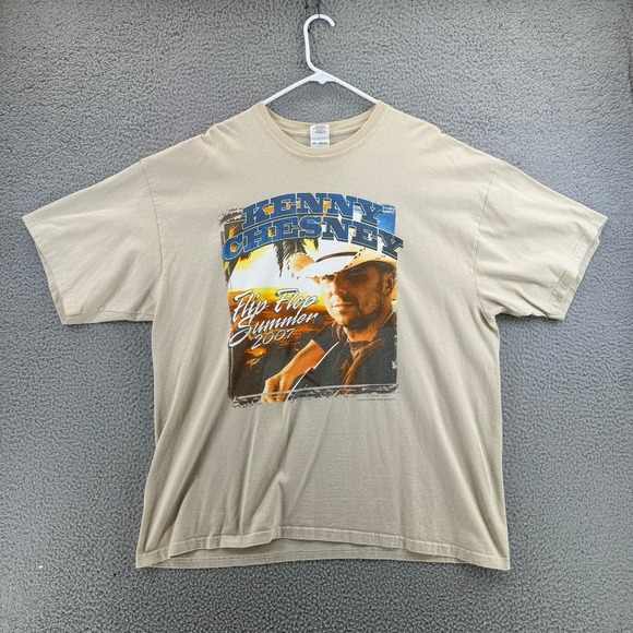 Gildan Other - Kenny Chesney Flip Flop Summer Tour 2007 T-Shirt Tan Men 2XL Gildan Ultra Cotton